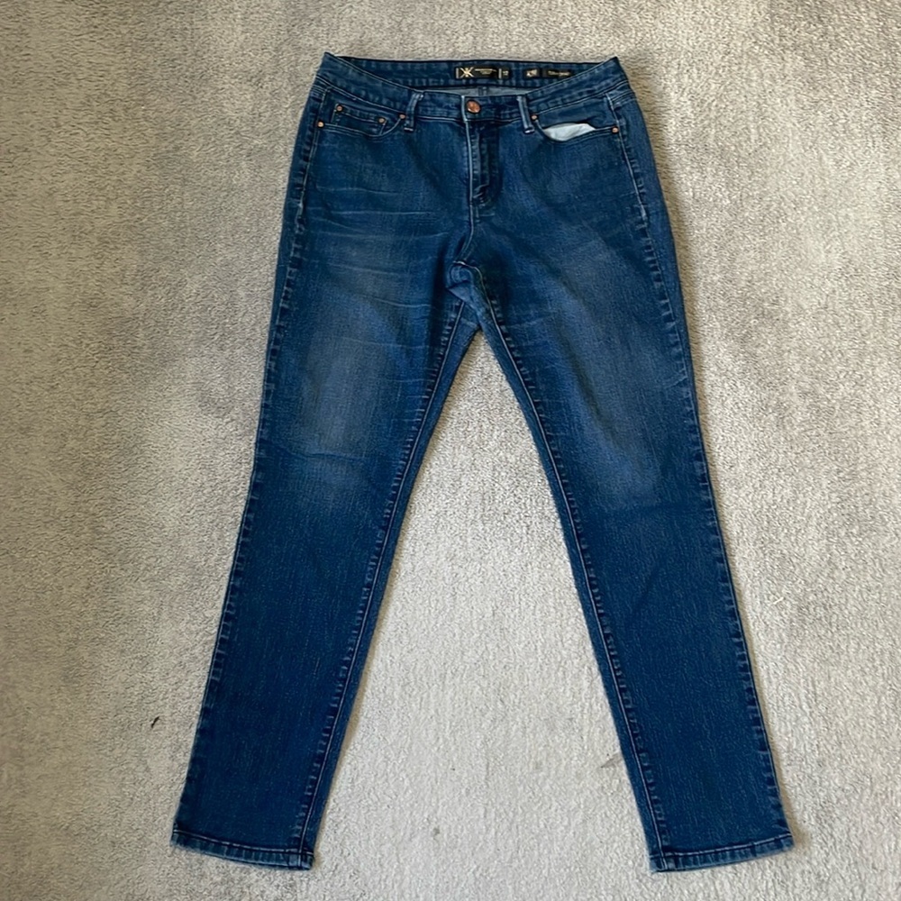 EC Kardashian Kollection Kim Curvy Skinny Jeans - Dark Wash - Size 12